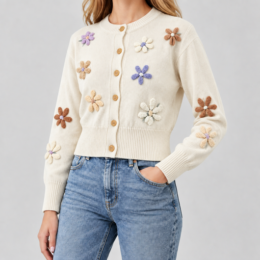 Liora Floral Embroidered Cardigan