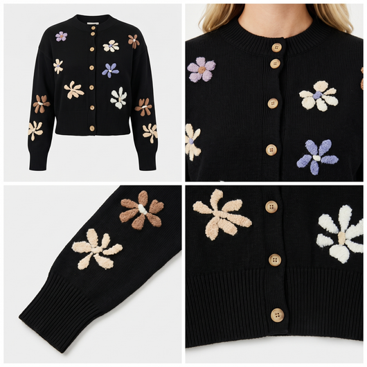 Liora Floral Embroidered Cardigan