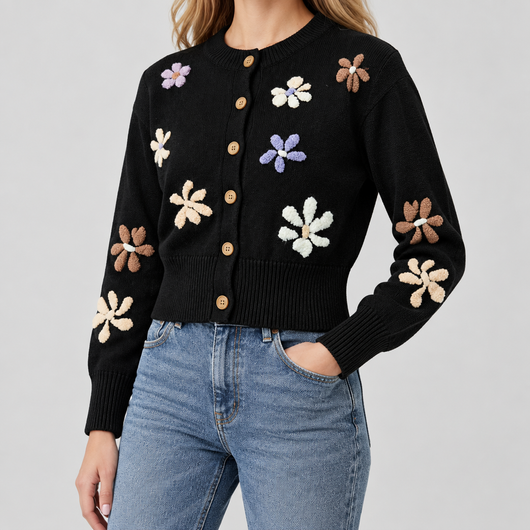 Liora Floral Embroidered Cardigan