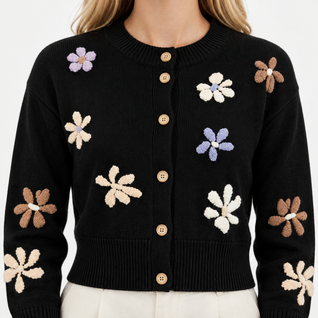 Liora Floral Embroidered Cardigan