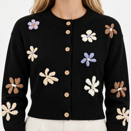 Liora Floral Embroidered Cardigan